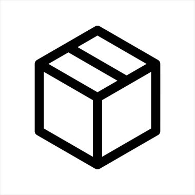 beyaz arkaplanda izole edilmiş kutu satırı simgesi vektör çizimi