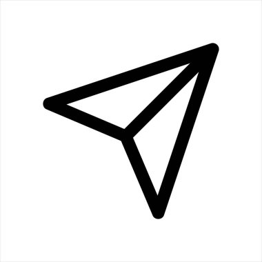 Beyaz arkaplanda izole edilmiş çizgi ikon vektör illüstrasyonunu gönder