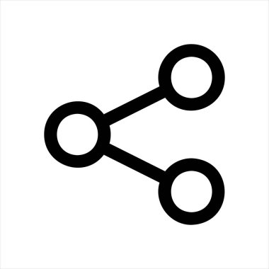 paylaşım çizgisi simgesi çizimi beyaz arkaplanda izole edildi