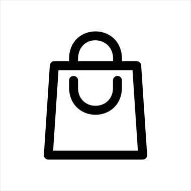 Beyaz arkaplanda izole edilmiş alışveriş çizgisi simgesi vektör illüstrasyonu