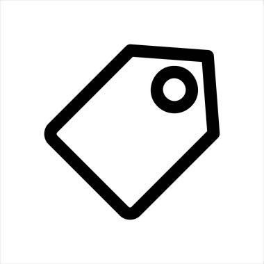 etiket çizgisi simgesi çizimi beyaz arkaplanda izole edildi