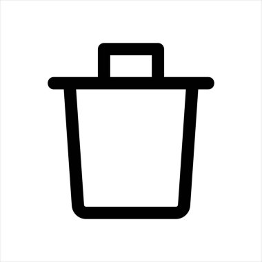 Çöp çizgisi simgesi çizimi beyaz arkaplanda izole edildi