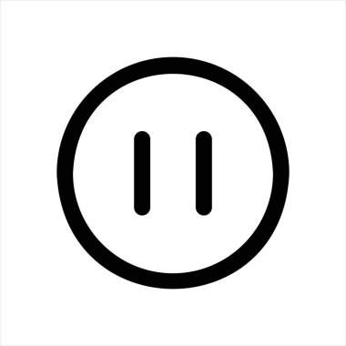 Beyaz arkaplanda izole edilmiş satır simgesi vektör illüstrasyonunu duraklat