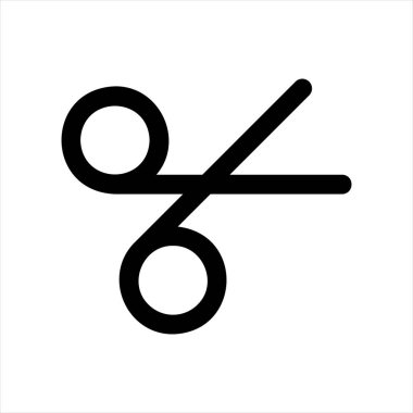 makas çizgi simgesi çizimi beyaz arkaplanda izole edildi