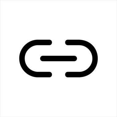 beyaz arkaplanda bağlantı çizgisi simgesi çizimi izole edildi