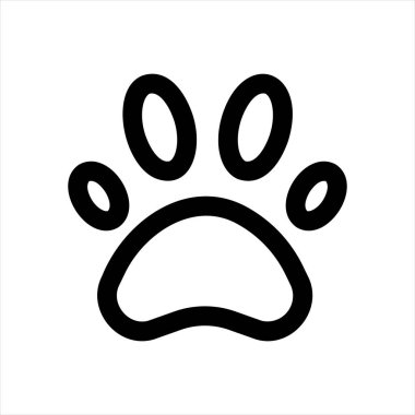 beyaz arkaplanda izole edilmiş pençe çizgi simgesi vektör çizimi