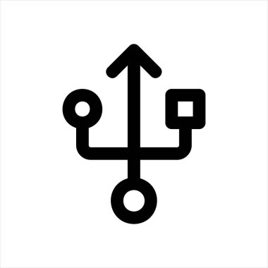 usb satır simgesi vektör çizimi beyaz arkaplanda izole edildi