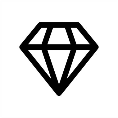 Beyaz arkaplanda izole edilmiş elmas çizgi simgesi vektör illüstrasyonu