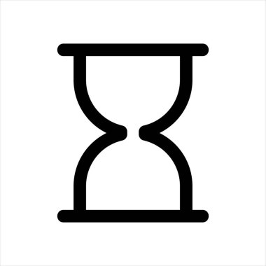 Kum saati çizgisi simgesi çizimi beyaz arkaplanda izole edildi