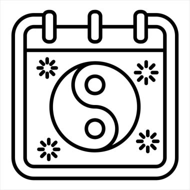 yin çizgi simgesi vektör çizimi beyaz arkaplanda izole edildi