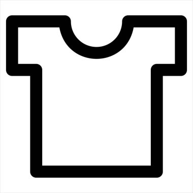 t-shirt çizgisi simgesi çizimi beyaz arkaplanda izole edildi