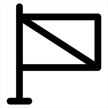 Beyaz arkaplanda izole edilmiş bayrak çizgisi simgesi vektör çizimi