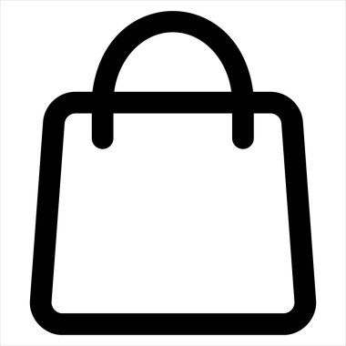 Beyaz arkaplanda izole edilmiş alışveriş çizgisi simgesi vektör illüstrasyonu