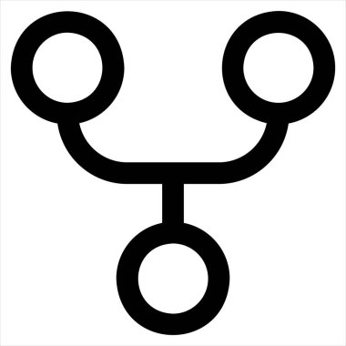 çatallı çizgi simgesi çizimi beyaz arkaplanda izole edildi