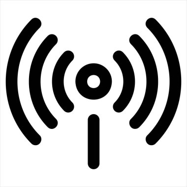 Beyaz arkaplanda izole edilmiş sinyal çizgisi ikonu vektör çizimi