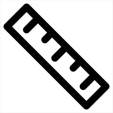 cetvel çizgisi simgesi çizimi beyaz arkaplanda izole edildi