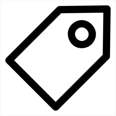 etiket çizgisi simgesi çizimi beyaz arkaplanda izole edildi