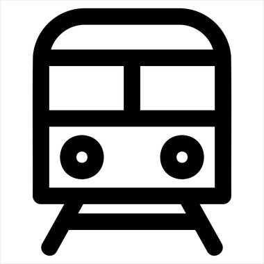 Beyaz arkaplanda izole edilmiş tren hattı simgesi vektör çizimi