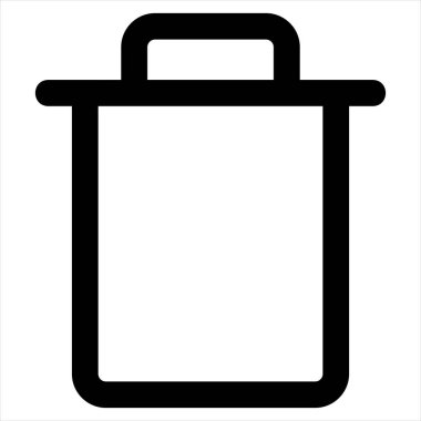 Çöp çizgisi simgesi çizimi beyaz arkaplanda izole edildi