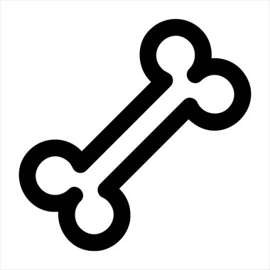 Kemik çizgisi simgesi çizimi beyaz arkaplanda izole edildi