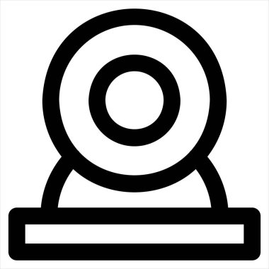 Web cam çizgisi simgesi vektör çizimi beyaz arkaplanda izole edildi