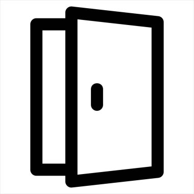 beyaz arkaplanda izole edilmiş kapı çizgisi simgesi vektör çizimi