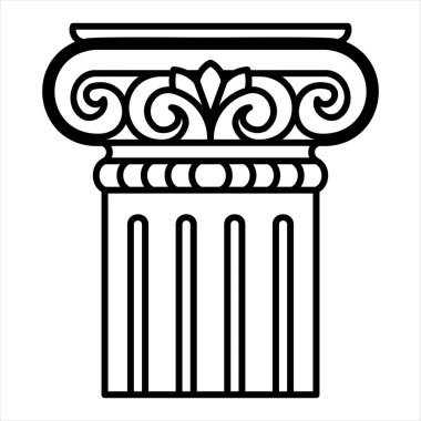 sütun satırı simgesi çizimi beyaz arkaplanda izole edildi