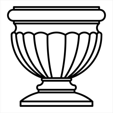 pot çizgisi simgesi çizimi beyaz arkaplanda izole edildi