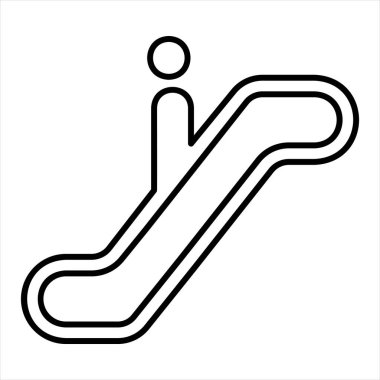 Beyaz arkaplanda izole edilmiş merdiven çizgisi ikonu vektör çizimi