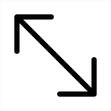 Beyaz arkaplanda izole edilmiş yön çizgisi simgesi çizimi