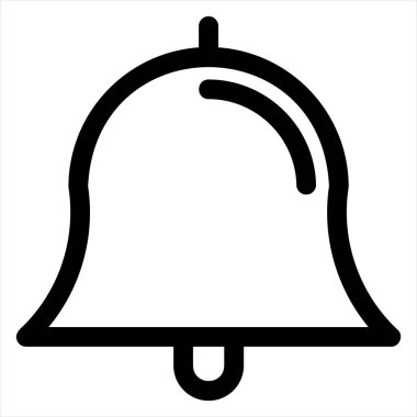 Çan çizgisi simgesi çizimi beyaz arkaplanda izole edildi