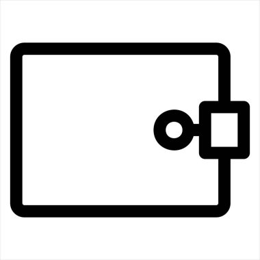 Cüzdan çizgisi simgesi çizimi beyaz arkaplanda izole edildi