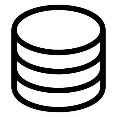 beyaz arkaplanda izole edilmiş sunucu satırı simgesi vektör çizimi