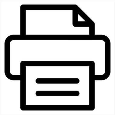 Beyaz arkaplanda izole edilmiş yazıcı satırı simgesi vektör çizimi