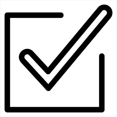 Beyaz arkaplanda izole edilmiş çizgi ikon vektör çizelgesini kontrol et