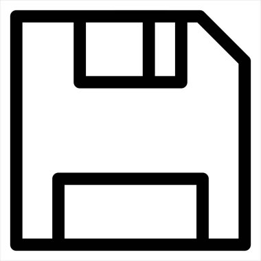 Beyaz arkaplanda izole edilmiş çizgi ikonu vektör illüstrasyonunu kaydet