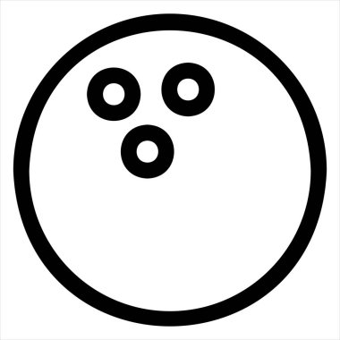 Beyaz arkaplanda izole edilmiş bowling çizgisi ikonu vektör illüstrasyonu