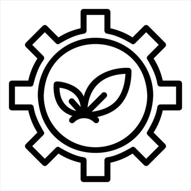 dişli çizgi simgesi vektör çizimi beyaz arkaplanda izole edildi