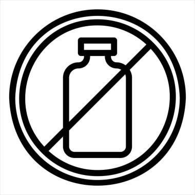 Beyaz arkaplanda izole edilmiş şişe çizgisi ikonu vektör illüstrasyonu