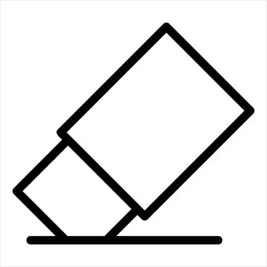 Beyaz arkaplanda izole edilmiş çizgi simgesi vektör illüstrasyonunu sil