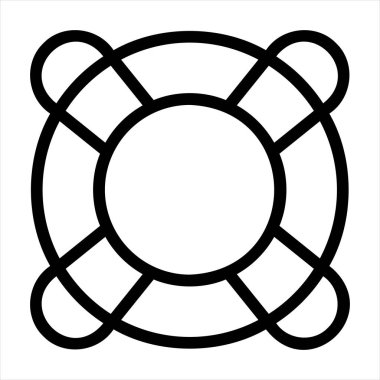 yaşam şamandırası çizgisi simgesi çizimi beyaz arkaplanda izole edildi