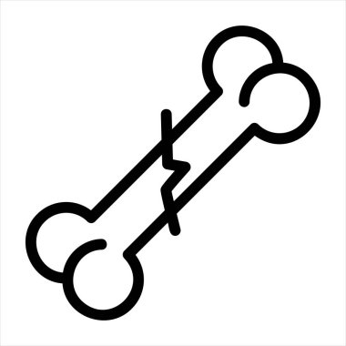 Kemik çizgisi simgesi çizimi beyaz arkaplanda izole edildi