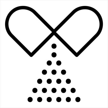 Beyaz arkaplanda izole edilmiş hap çizgisi ikonu vektör illüstrasyonu