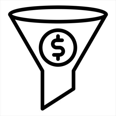 Beyaz arkaplanda izole edilmiş filtre çizgisi simgesi vektör çizimi