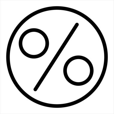 İndirim çizgisi simgesi çizimi beyaz arkaplanda izole edildi