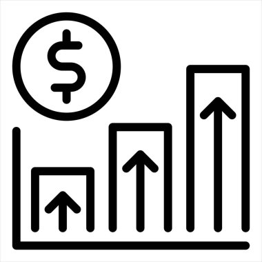 grafik çizgisi simgesi çizimi beyaz arkaplanda izole edildi