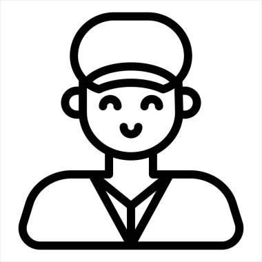 Beyaz arkaplanda izole edilmiş insan satırı simgesi vektör illüstrasyonu