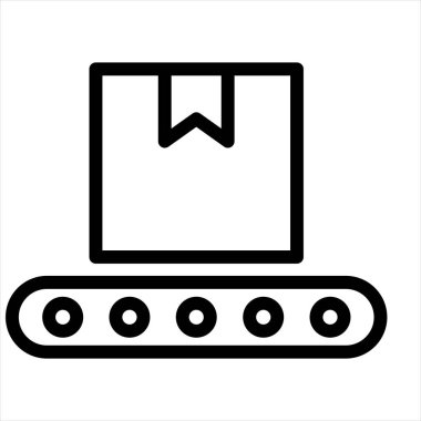 beyaz arkaplanda izole edilmiş nakliye çizgisi simgesi vektör çizimi