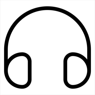 Kulaklık çizgisi simgesi vektör çizimi beyaz arkaplanda izole edildi