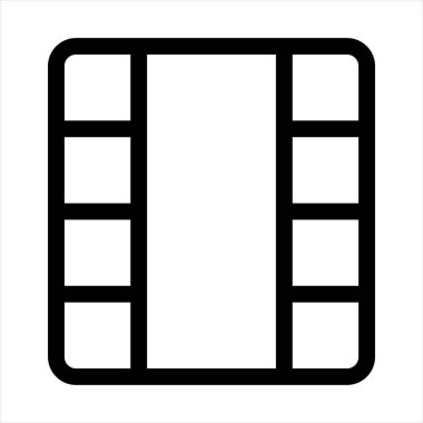 beyaz arkaplanda izole edilmiş film çizgisi ikonu vektör illüstrasyonu